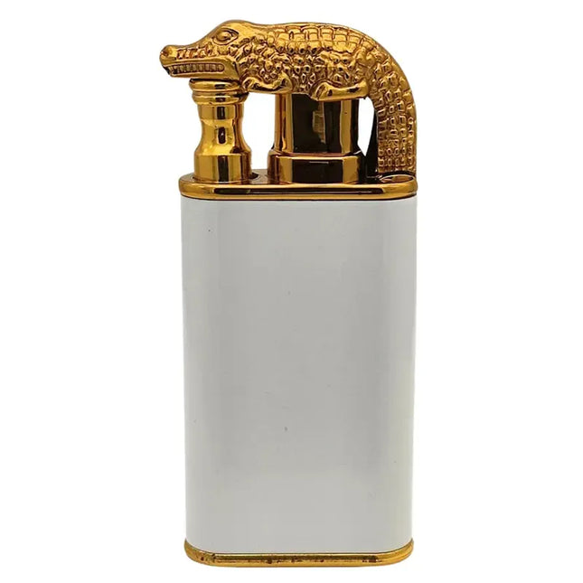 JNKO Gouden Krokodil Jetflame aansteker - Wit & Goud