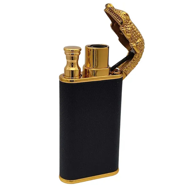 JNKO Gouden Krokodil Jetflame aansteker - Zwart & Goud