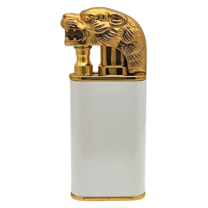 JNKO Gouden Leeuw Jetflame aansteker - Wit & Goud