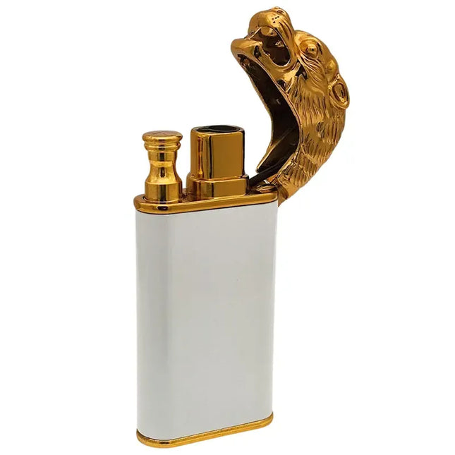 JNKO Gouden Leeuw Jetflame aansteker - Wit & Goud