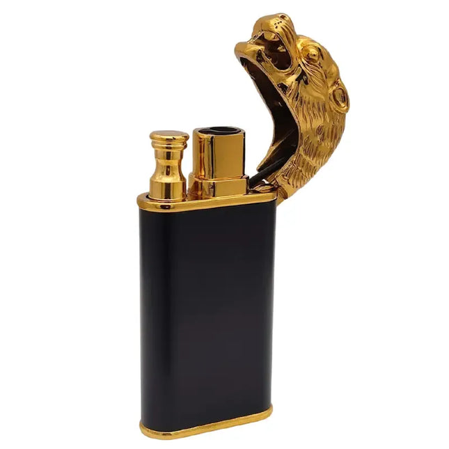 JNKO Gouden Leeuw Jetflame aansteker - Zwart & Goud