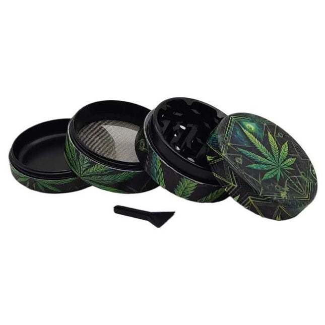 JNKO Grinder Psychedelic Wietblad - Groen