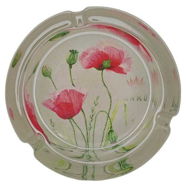 JNKO Klaproos - Glazen Asbak - 10cm (Botanical Flower)