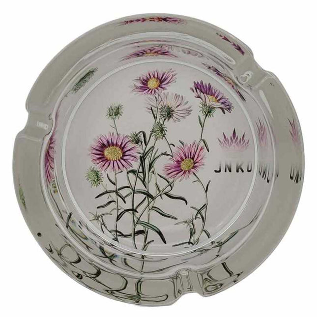 JNKO Paarse Margriet - Glazen Asbak - 10cm (Botanical Flower)
