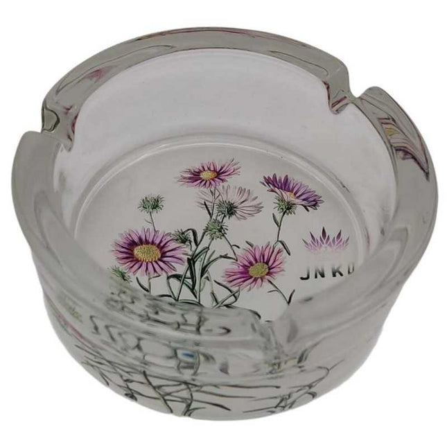 JNKO Paarse Margriet - Glazen Asbak - 10cm (Botanical Flower)