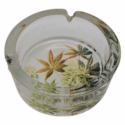 JNKO Wietplant 2 - Glazen Asbak - 10cm (Cannabis Art)