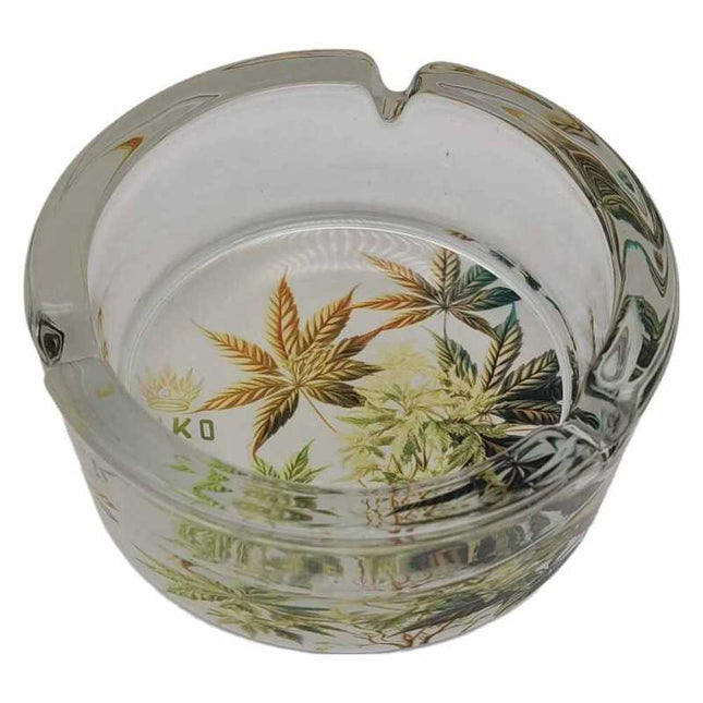 JNKO Wietplant 2 - Glazen Asbak - 10cm (Cannabis Art)