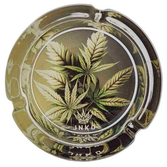 JNKO Wietplant 4 - Glazen Asbak - 10cm (Cannabis Art)