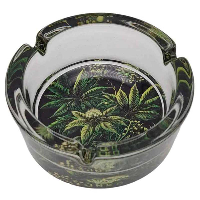 JNKO Wietplant 5 - Glazen Asbak - 10cm (Cannabis Art)