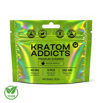 Kratom Addicts Kratom Addicts Gummies Sour Apple - 50mg (per gummy)