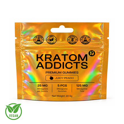 Kratom Addicts Kratom Addicts Juicy Peach Gummies - 25mg (per gummy)