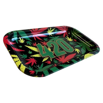 Novus Fumus 420 Rasta Rolling Tray - Large