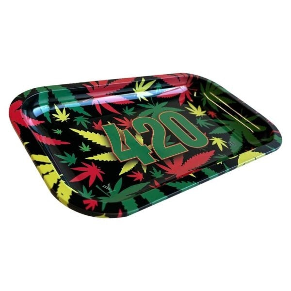 Novus Fumus 420 Rasta Rolling Tray - Large