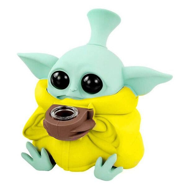 Novus Fumus Alien Yellow Silicone Bong with Removable Pieces 13cm