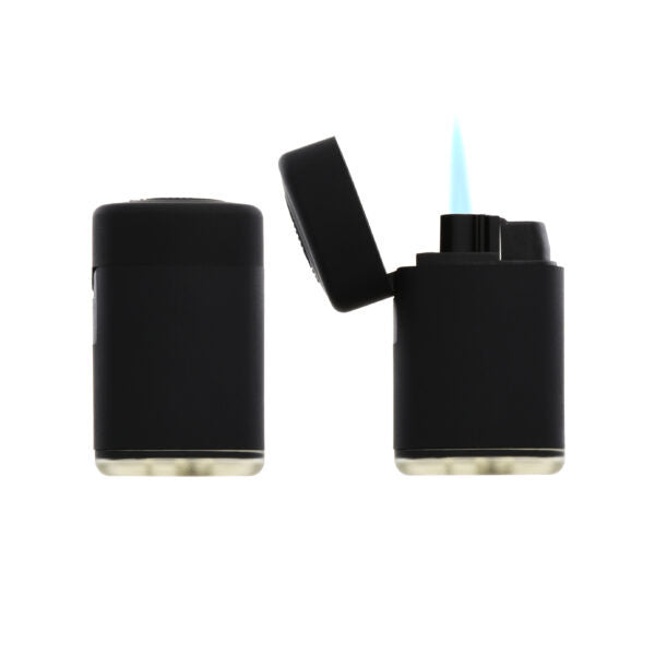Novus Fumus Atomic Blue Jetflame Aansteker - Black Rubber