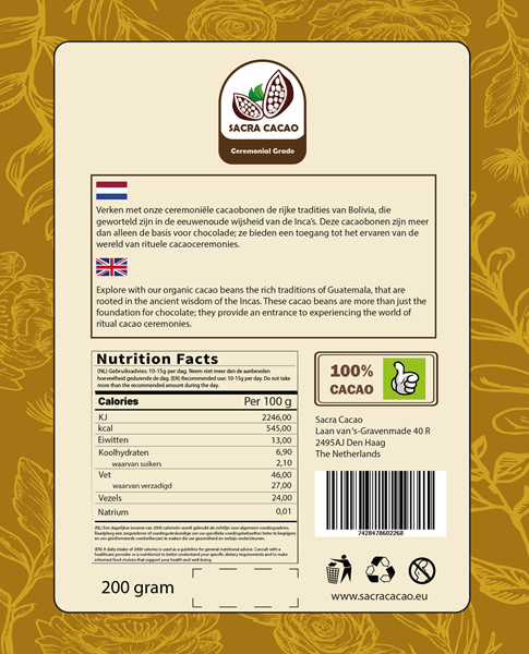 Novus Fumus Kakaobohnen Bolivien - 200g