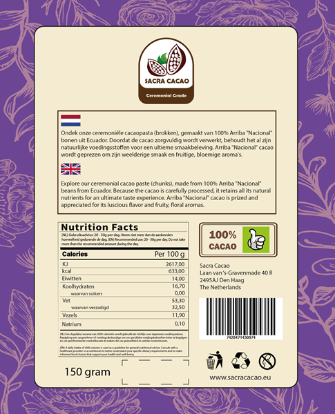 Novus Fumus Kakaopastenstücke Ecuador - 150g