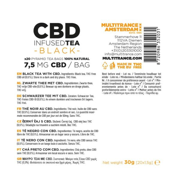 Novus Fumus CBD Thee - 7,5mg CBD per zakje
