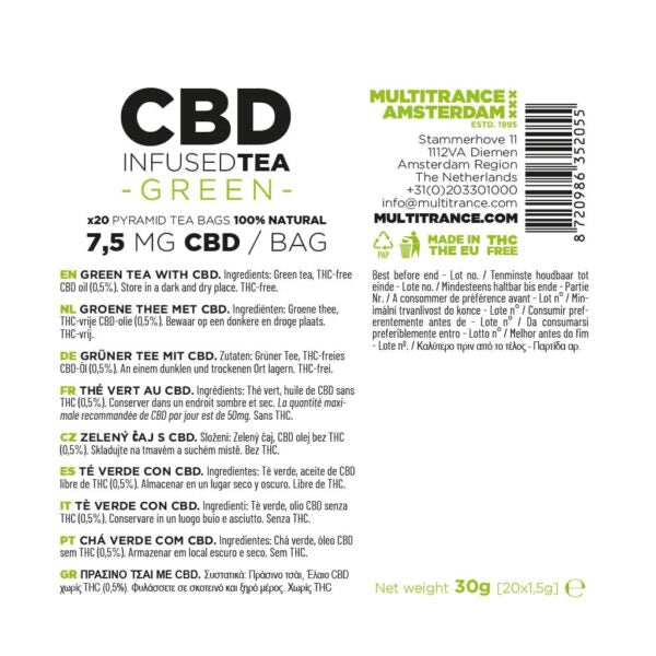 Novus Fumus CBD Thee - 7,5mg CBD per zakje