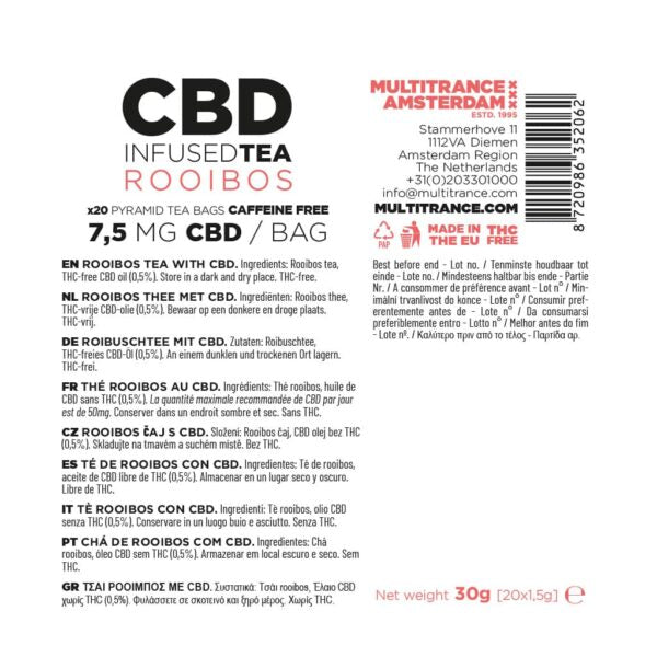 Novus Fumus CBD Thee - 7,5mg CBD per zakje