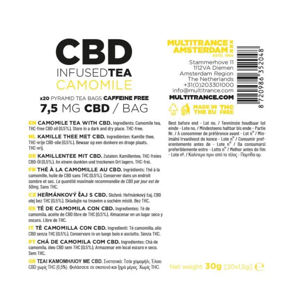 Novus Fumus CBD Thee - 7,5mg CBD per zakje