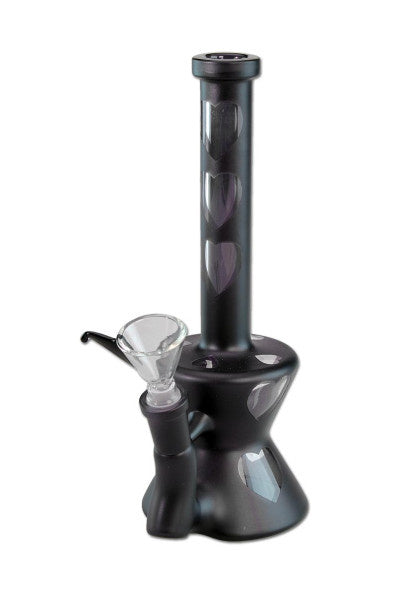 Novus Fumus Glazen Bong Hearts Matt Black