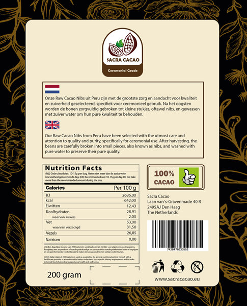 Novus Fumus rohe Kakaonibs Peru – 200 g