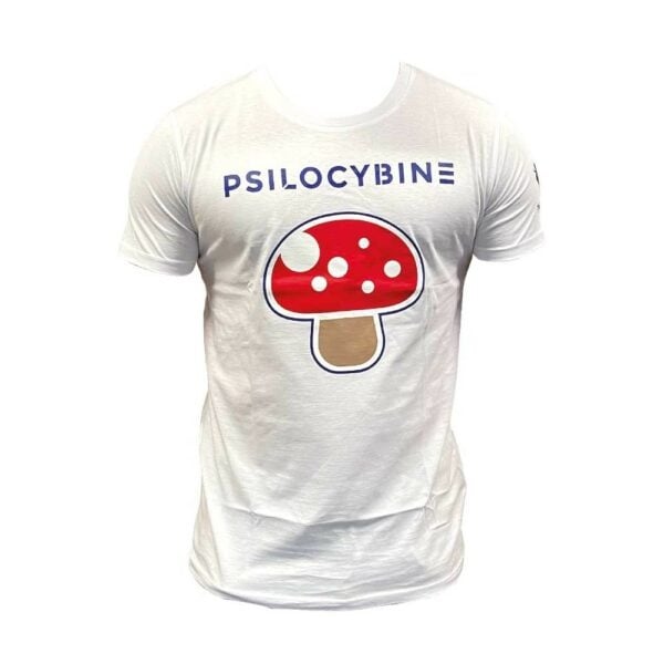 Novus Fumus T-shirt bedrukt psilocybine - Wit