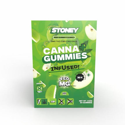 Stoney Stoney Apple THC Gummies – 0,2% THC – Vegan – 10 of 30 stuks