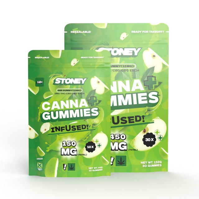 Stoney Stoney Apple THC Gummies – 0,2% THC – Vegan – 10 of 30 stuks