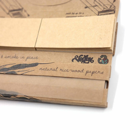 Woodzl 32 Ongebleekte Lange Vloeitjes -  Bruin Rijst Papier