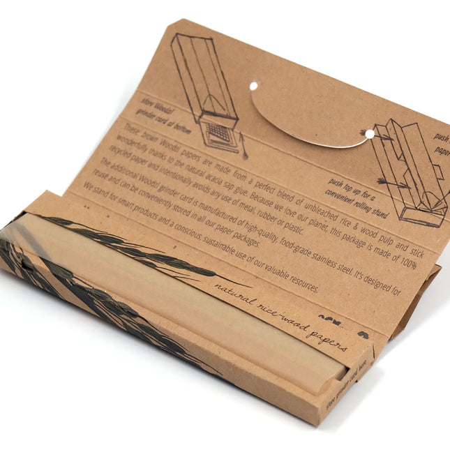 Woodzl 66 Ongebleekte Lange Vloeitjes van Bruin Rijst Papier