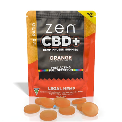 ZEN CBD Hemp Gummies 1:10 - Orange