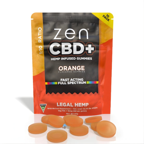 ZEN CBD Hemp Gummies 1:10 - Orange