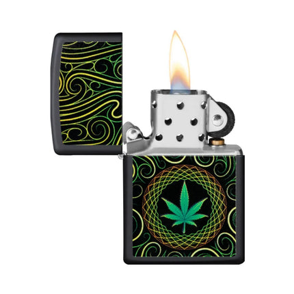 Zippo Zippo - Cannabis Design Black Matte